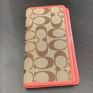 Coach check book holder